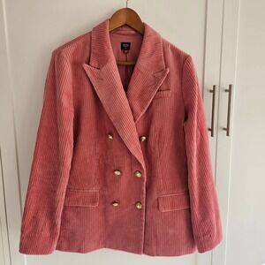 Rowing Blazers x Target L Pink Corduroy Double Breasted Blazer Jacket Preppy